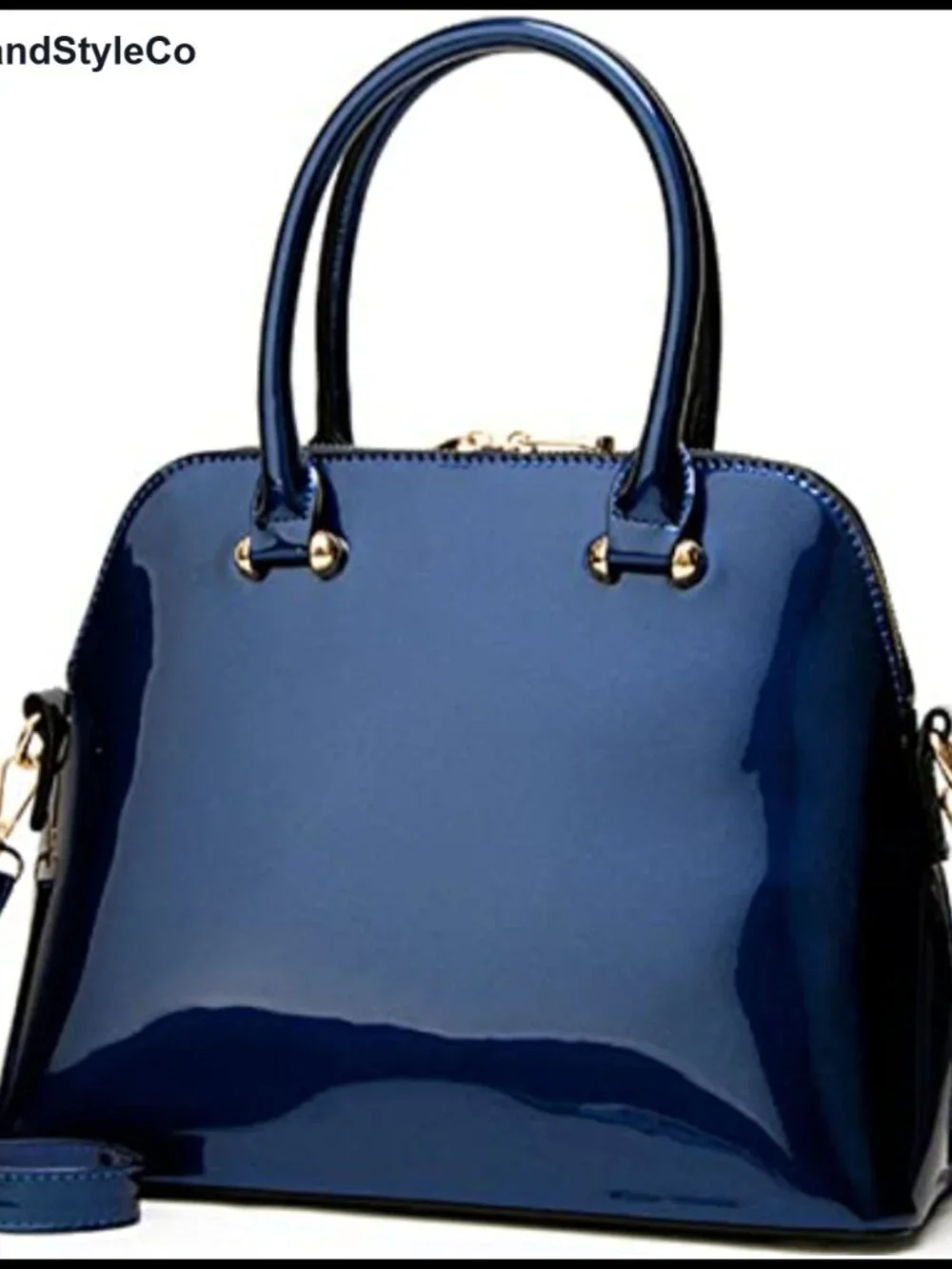 Patent Leather Satchel Handbag Women Glossy Shell Top Handle Tote Evening Party